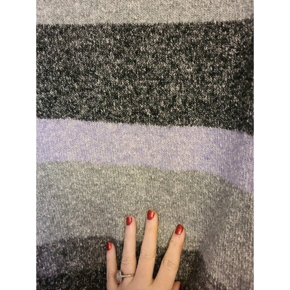 Croft & Barrow Multi-Color Stripe Long Sleeve Cowl Neck Sweater Size Large - Picture 4 of 5